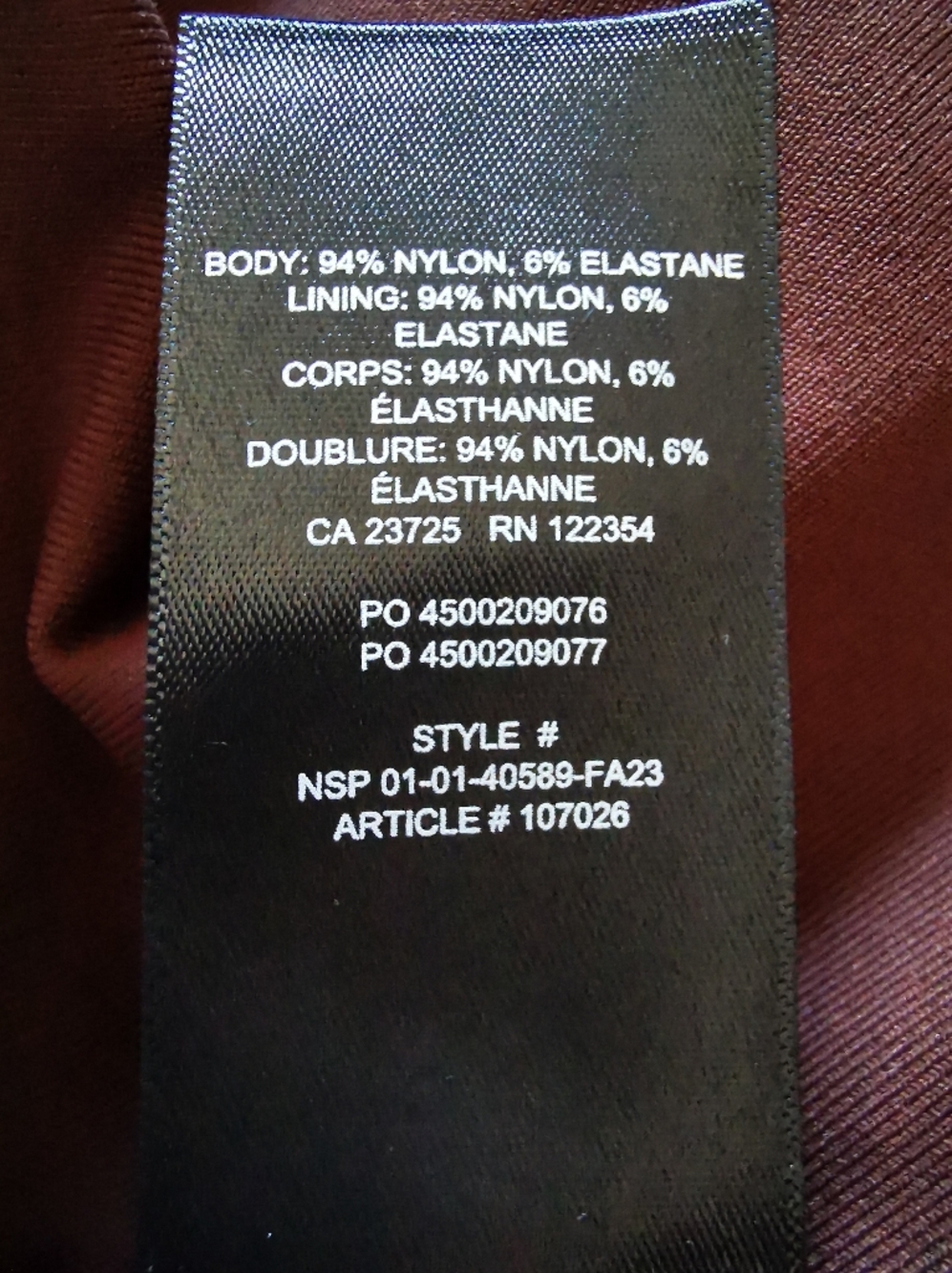 Aritzia Babaton Contour squareneck longsleeve size M, chocolate. - Picture 12 of 12